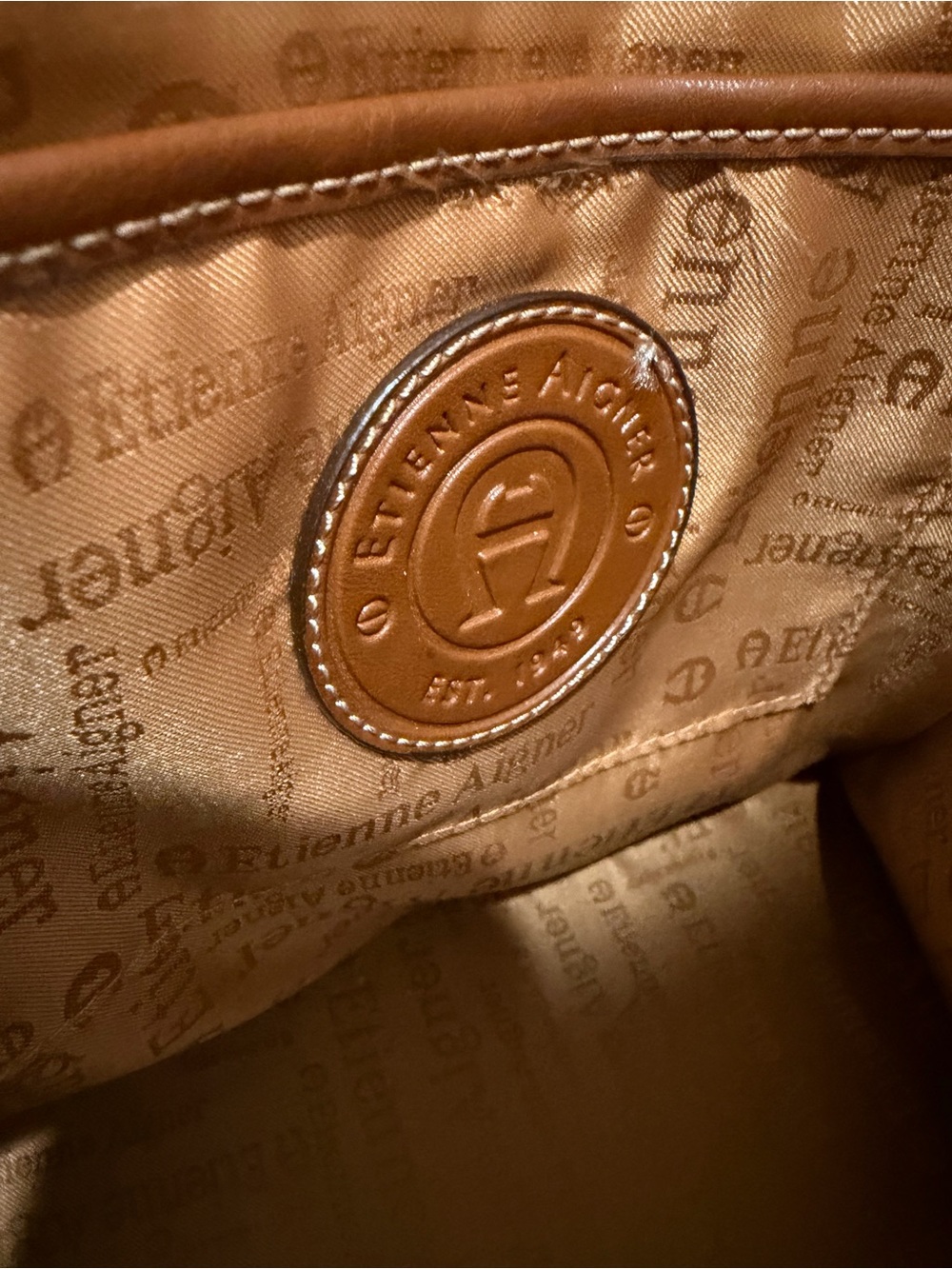 ETIENNE AIGNER Brown Logo Canvas Tote Bag EUC - Picture 8 of 8
